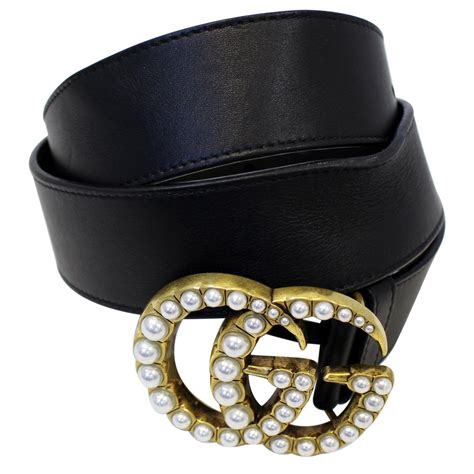 gucci double g belt with pearls fashionphile|Gucci belt with pearl buckle.